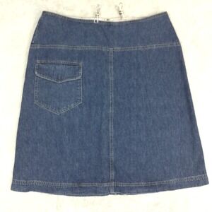 CJ Banks Womens Skirt Denim Medium Wash Blue A Line Knee Length Cargo Plus 14W
